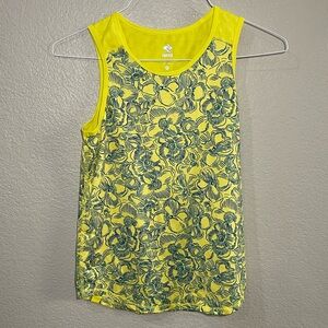 Rabbit Running Yellow Floral Tank Top